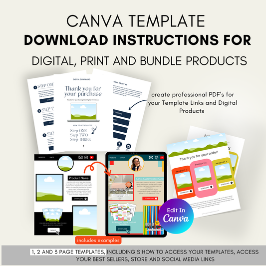 Digital Download Instruction Templates for Digital Products