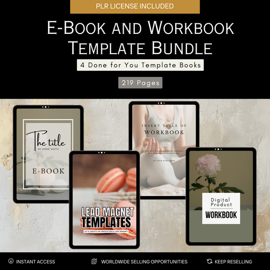 Digital Product E-Book and Workbook Template Bundle