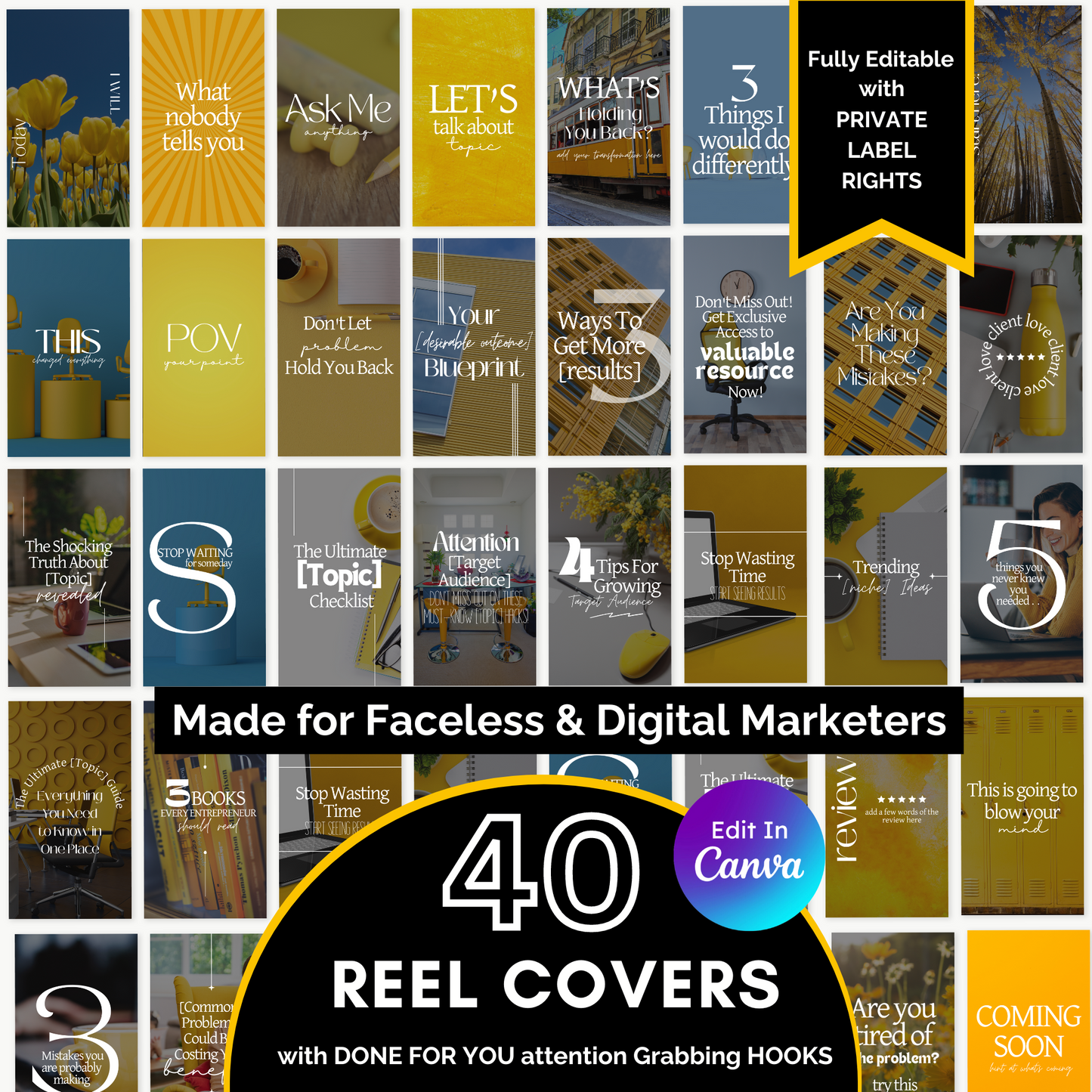 Reel Cover Templates with Hooks for Digital Marketing